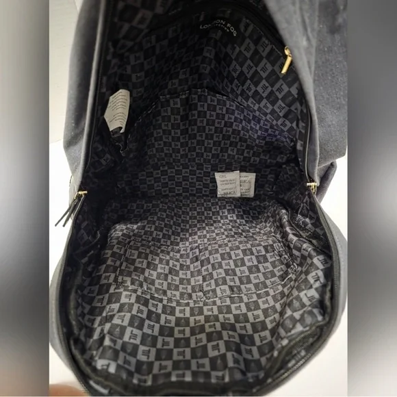 London Fog Gray Canvas Unisex Backpack NWT - Picture 3 of 4